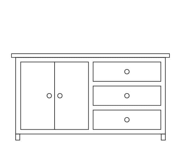 Graphic of Sideboard 1-1c, 3dR