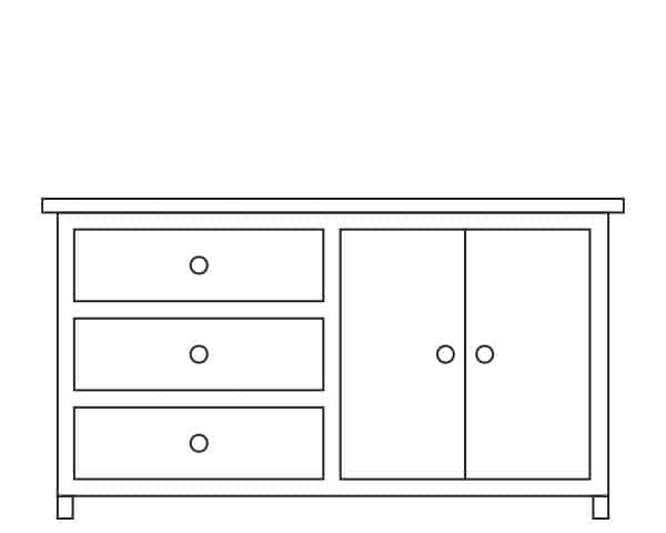 Graphic of Sideboard 1-1c, 3dL